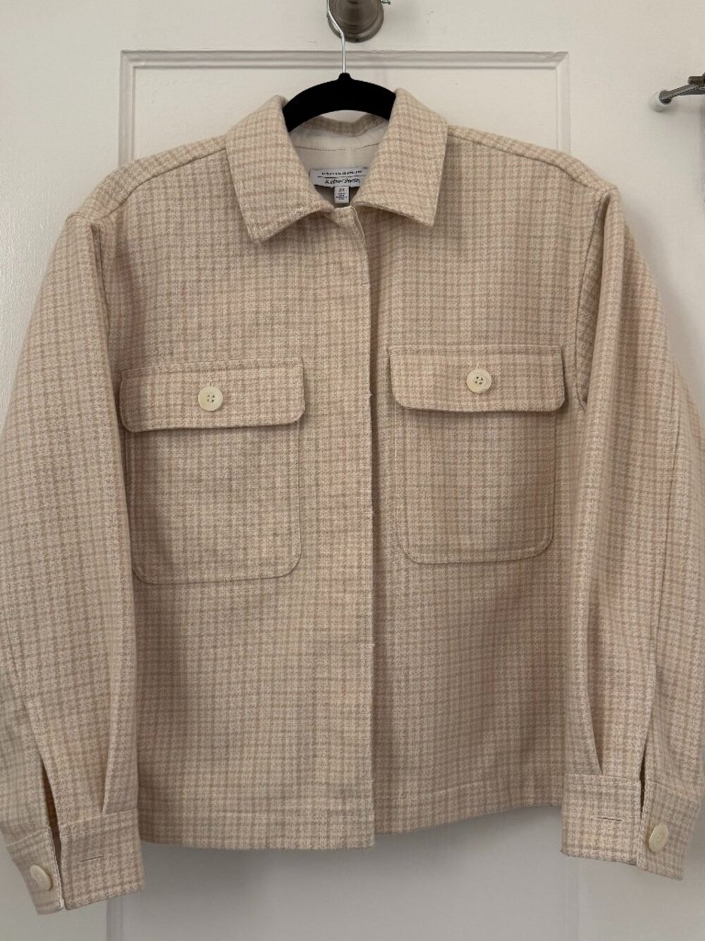 Oversized Wool Blend Workwear Checked Jacket